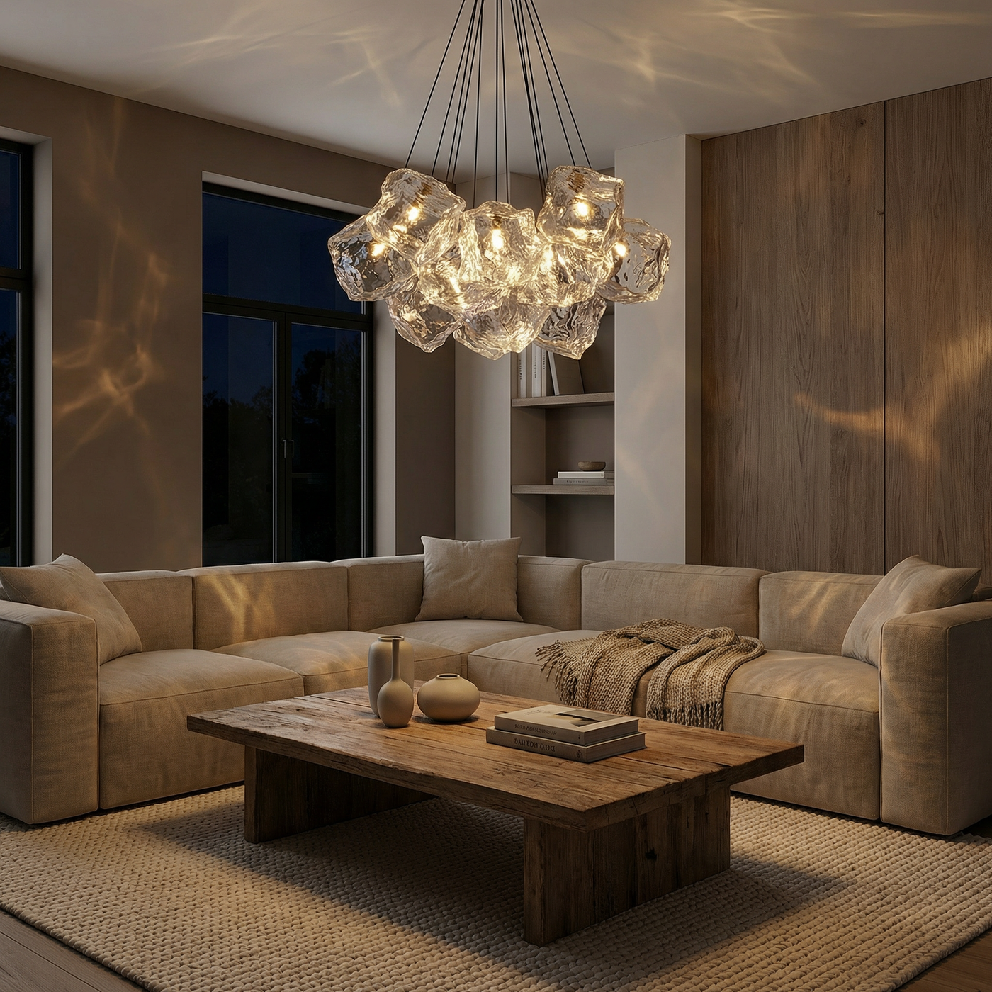 Suspension moderne en verre pour salle à manger – Célestine