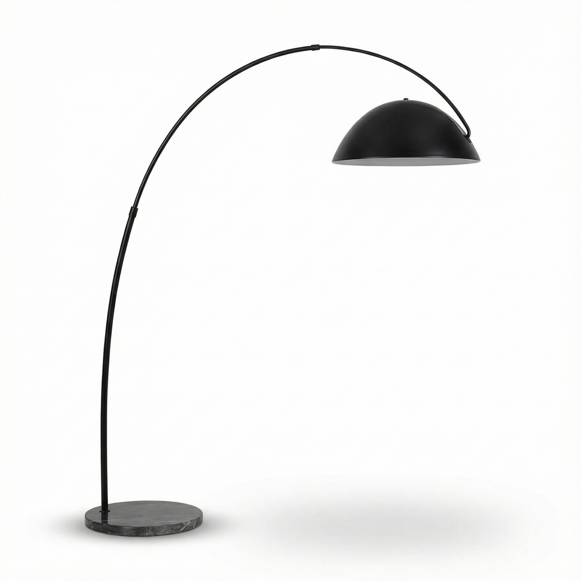 Lampe sur pied moderne en métal noir pour salon – Obsidial