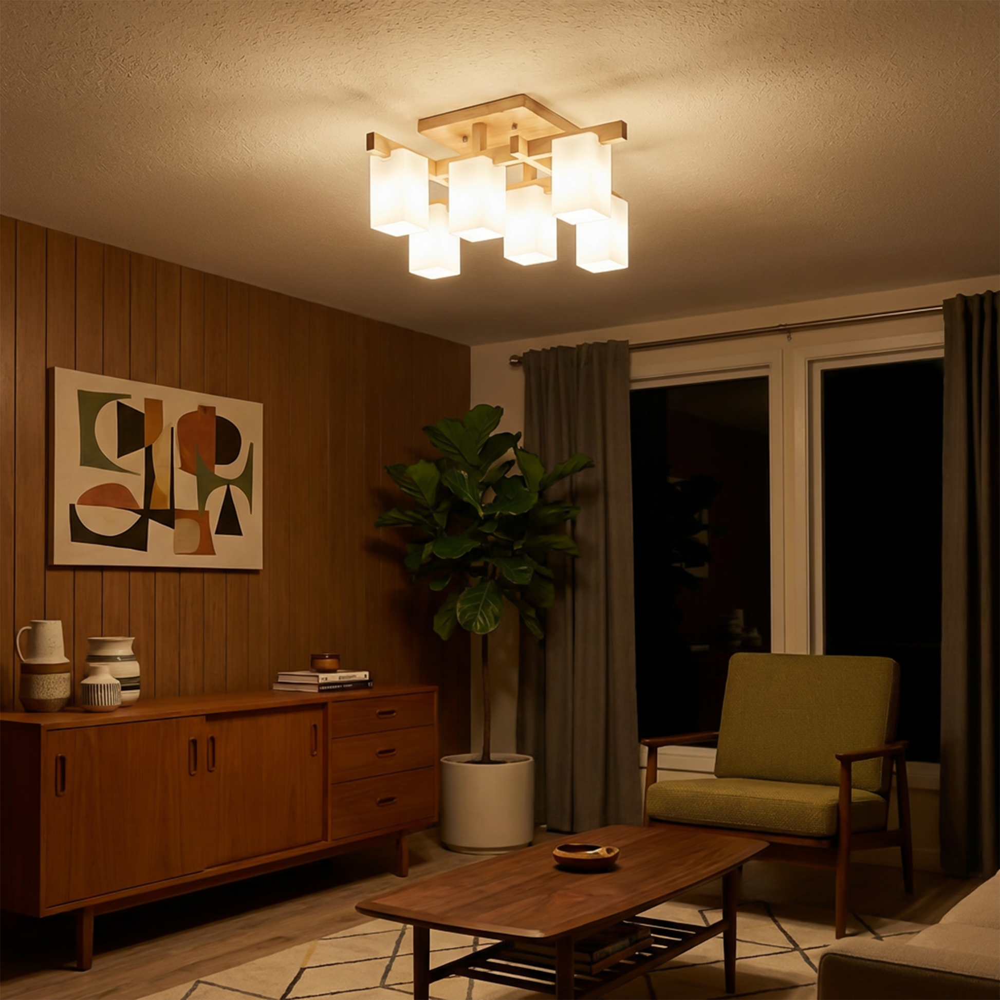 Plafonnier Madeira Minimalista LED Estilo Japandi – Sélénis