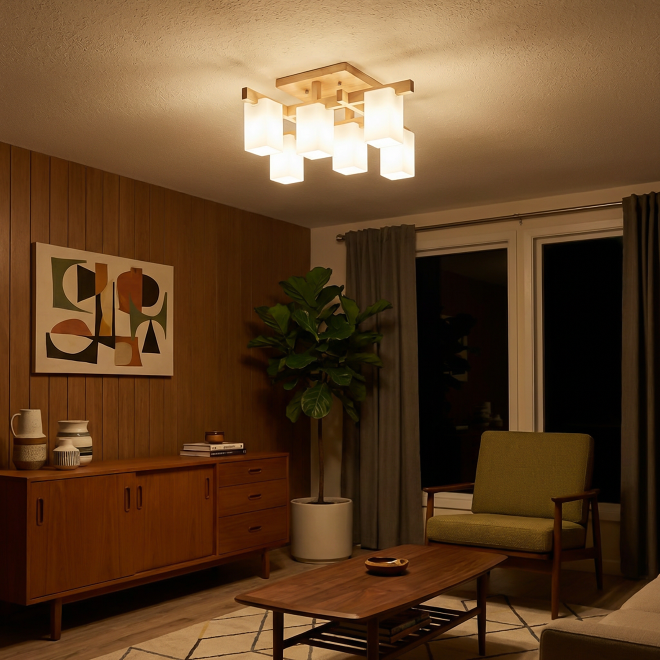 Plafonnier Madeira Minimalista LED Estilo Japandi – Sélénis