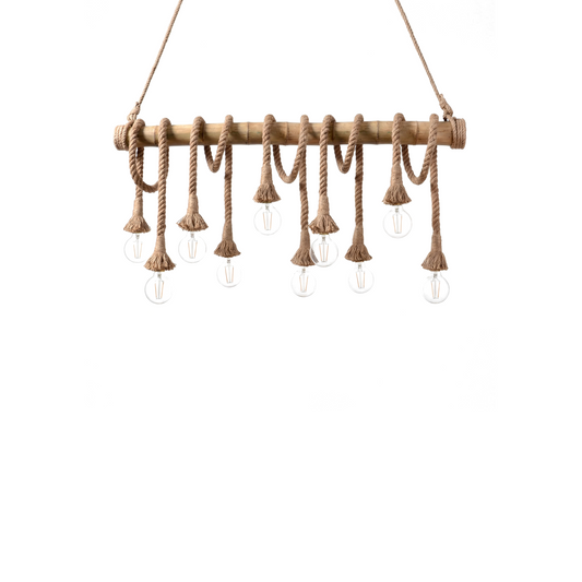 Suspension Bambou Bois LED Cordon Ajustable – Epicéa