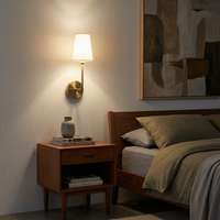 Applique Murale Intérieur Chic Abat-jour Lin & Métal Doré – Lumara