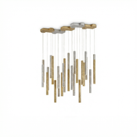 Lustre LED Moderne en Acier Brossé pour Salon – Séraphine