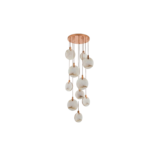 Lustre en cuivre et marbre pour salon – Marmo