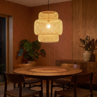 Lampe Suspendue Bambou Tricoté Main Style Exotique – Zen Bambou