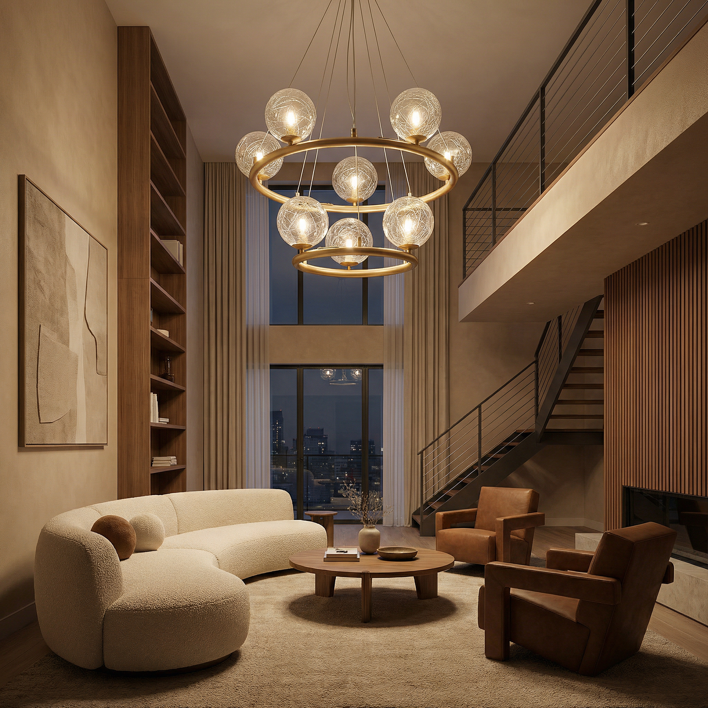 Lustre Lumineuse Élégante en Métal et Verre Haute Qualité – Luzia