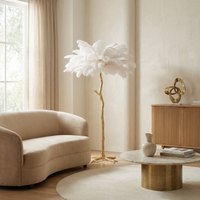 Lampadaire Plumes Ambiance Glamour Élégance Artisanale – Plumo