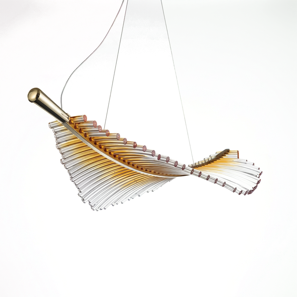 Lustre LED en Cristal à Feuilles pour Salon et Escalier – Caeluxia