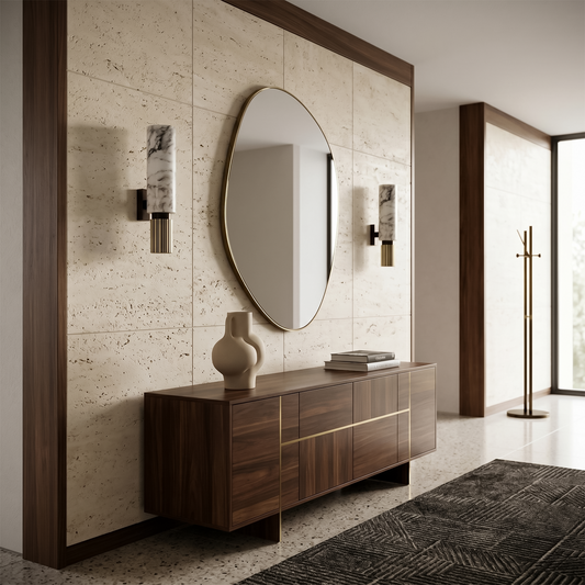 Applique Murale Marbre Albâtre Design Contemporain & Cuivre – Albâtre