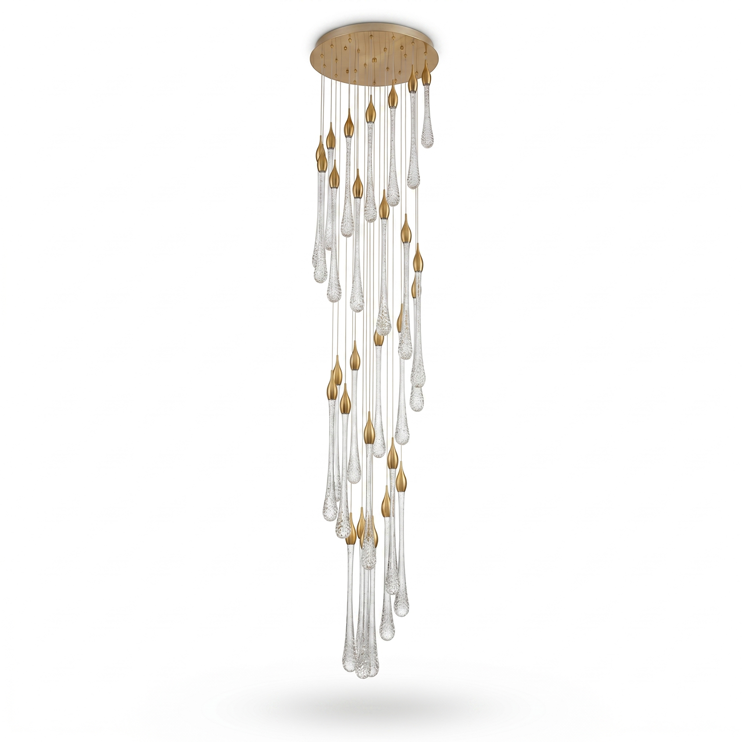 Lustre Cristal Doré pour Escalier – Cristalya