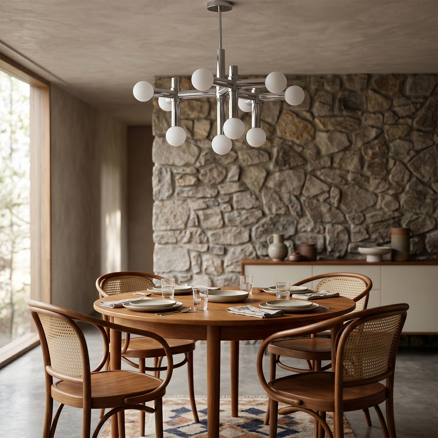 Lustre en Verre Style Nordique pour Salon – Seraphin