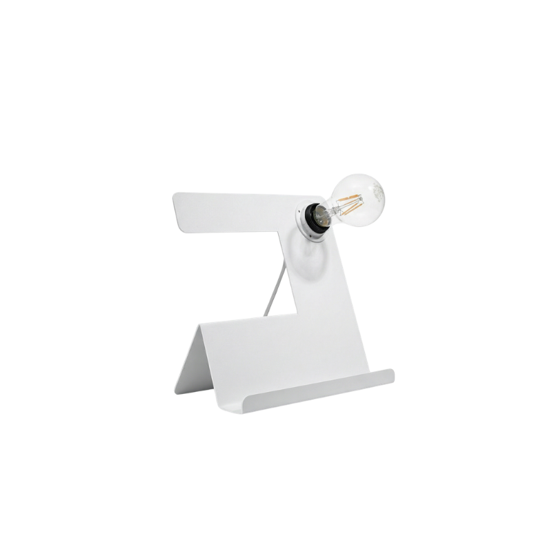 Lampe de bureau design acier blanc – Modèle Arkanis