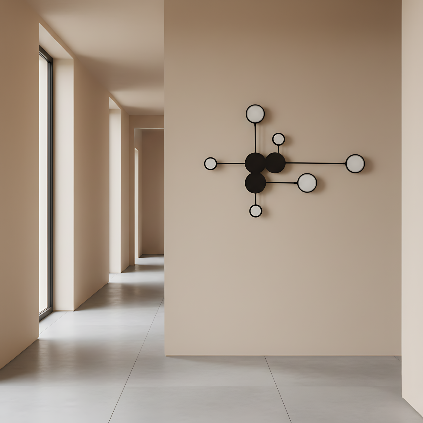 Applique murale moderne en fer noir pour salon – Noctario