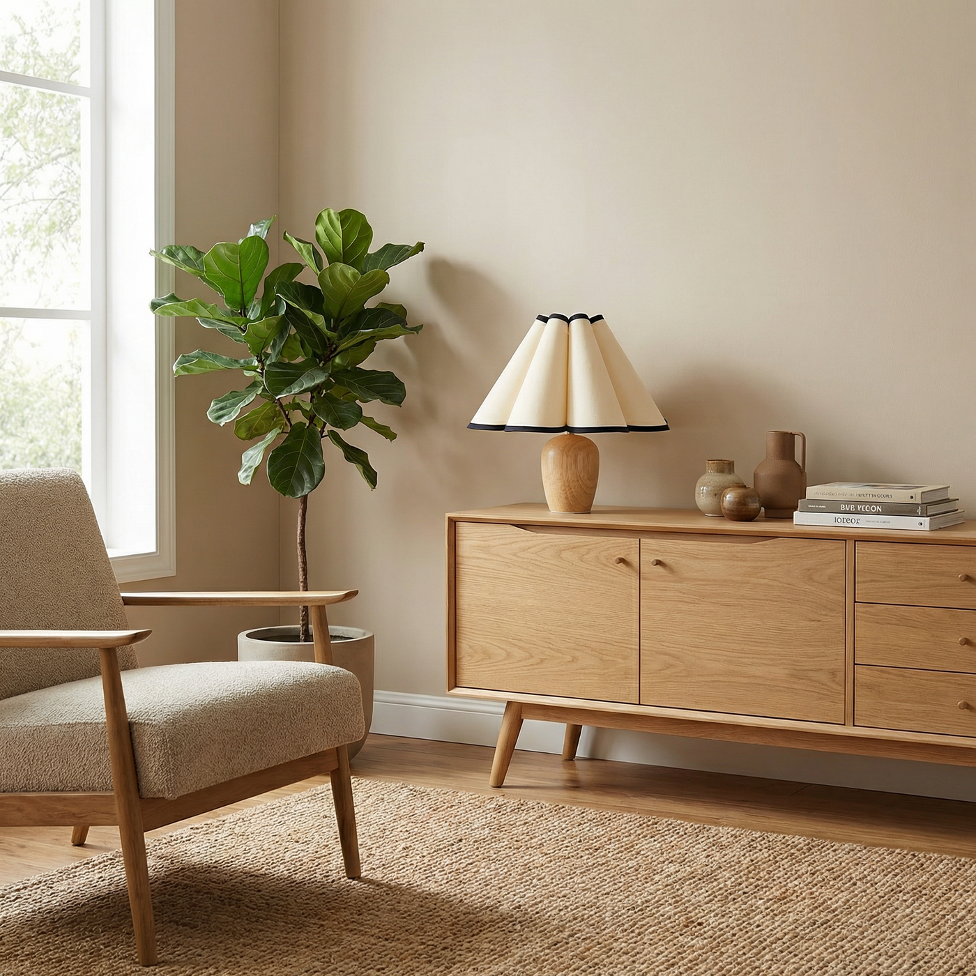 Lampe de Table en Bois avec Abat-jour – Armonieux