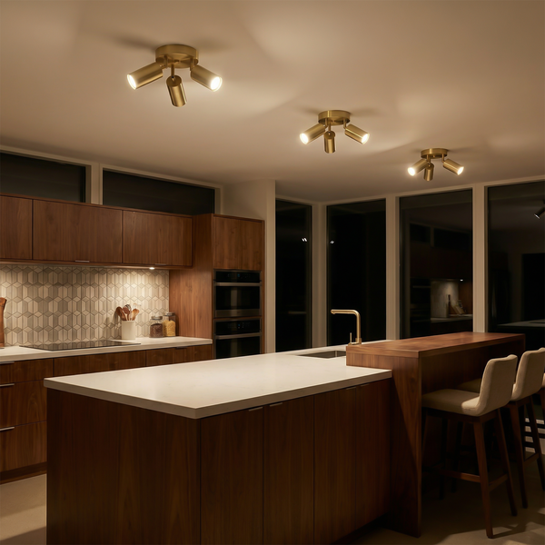 Plafonnier Minimaliste Doré Double LED Élégance Moderne – Laiton