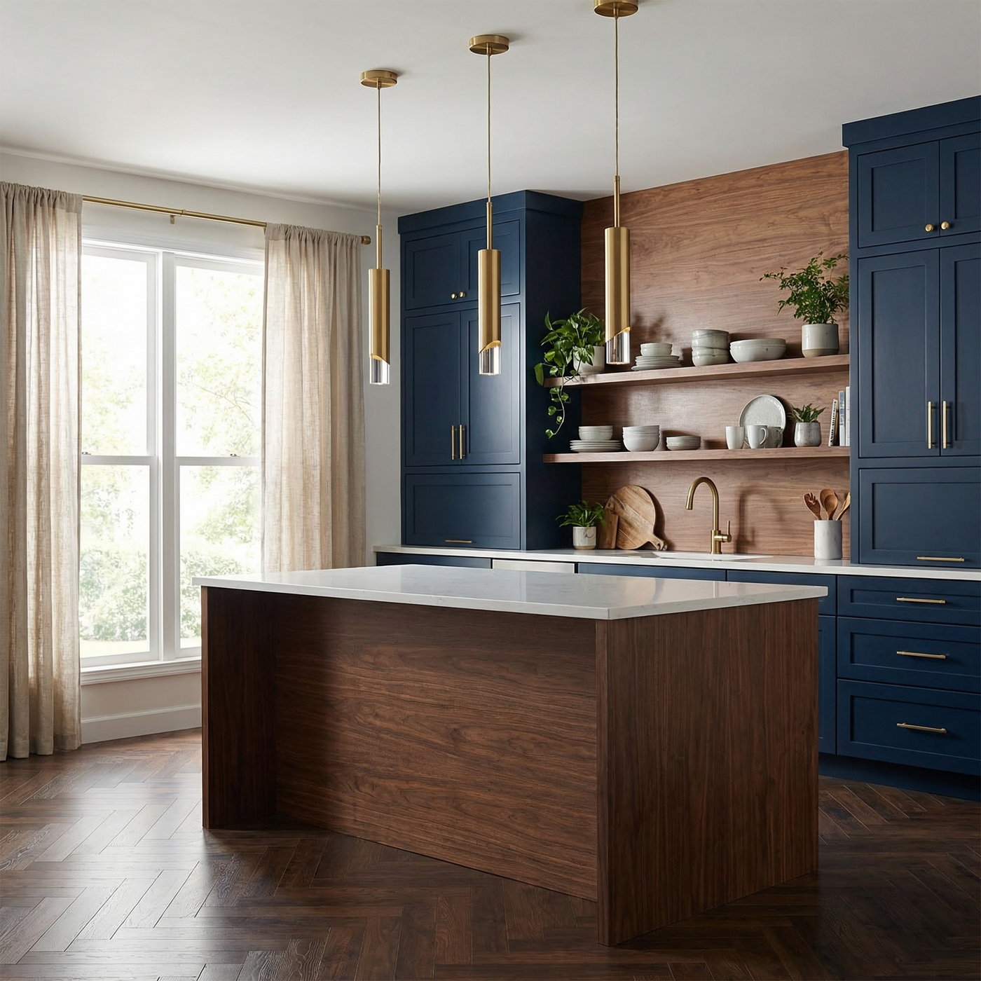 Suspension Aluminium Doré LED Design Épuré – Innicio