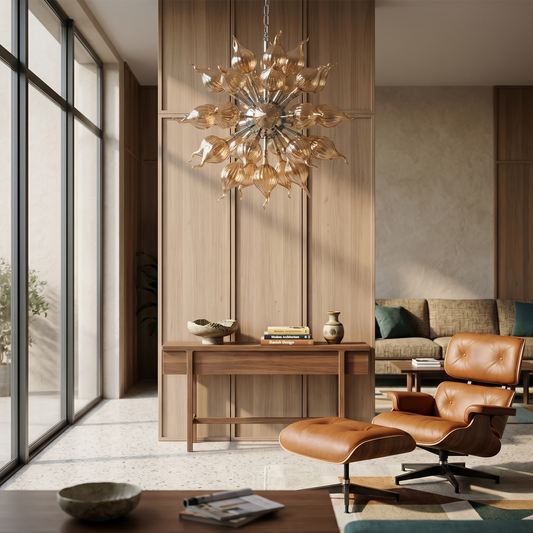 Lustre en verre soufflé marron style Sputnik – Orbistar