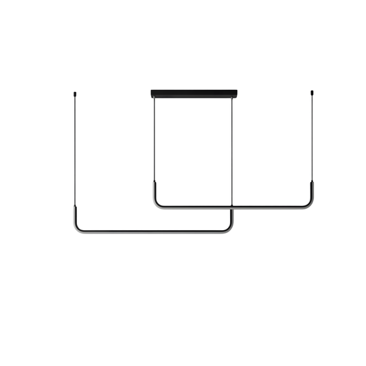 Suspension LED moderne noire et dorée pour salon – Thalion