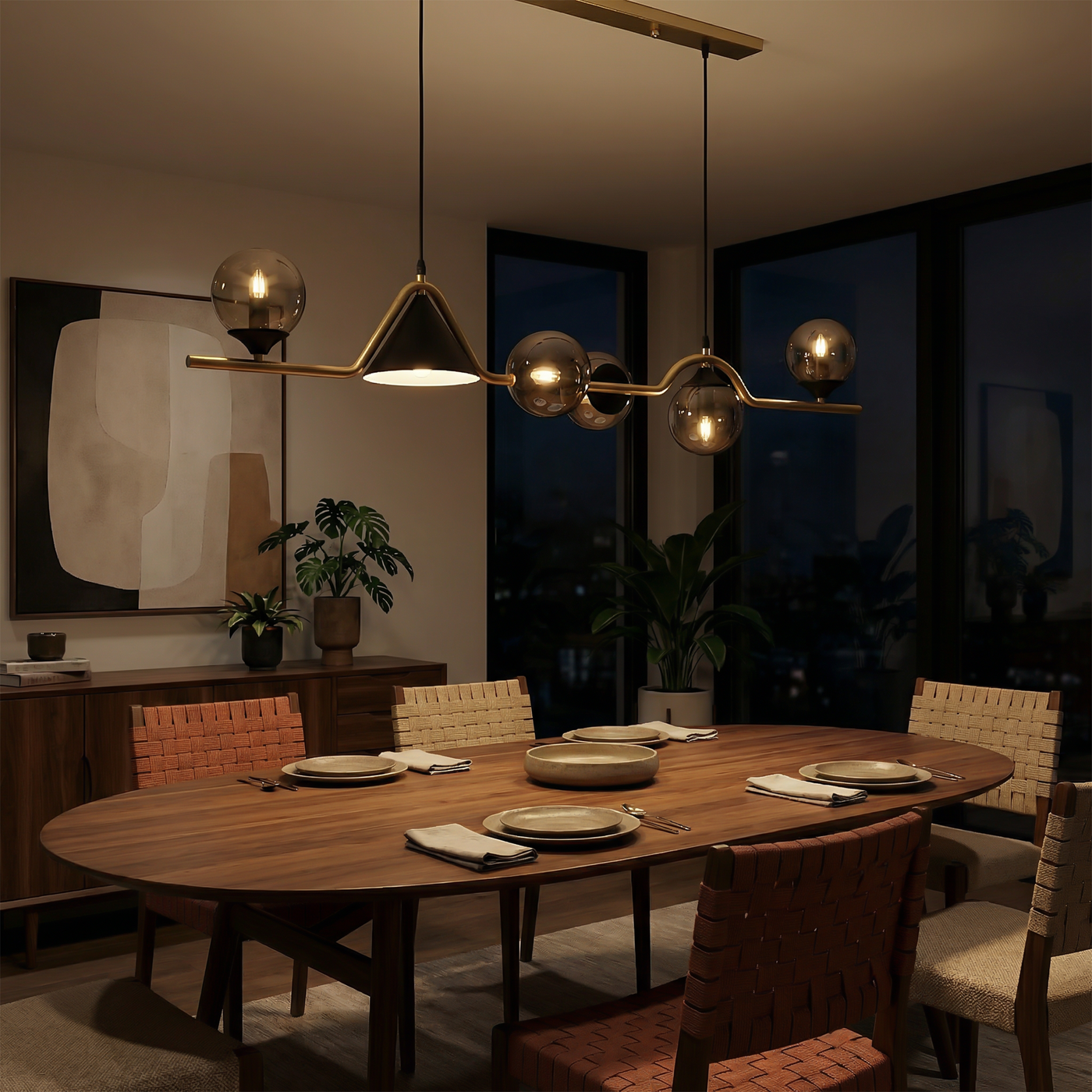 Plafonnier Verre Métal LED Moderne – Stalio