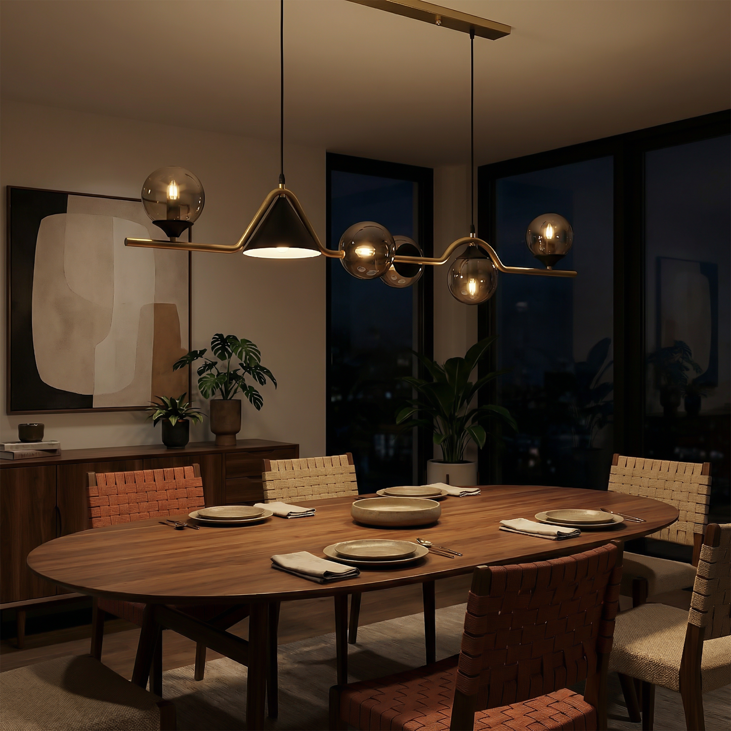 Plafonnier Verre Métal LED Moderne – Stalio