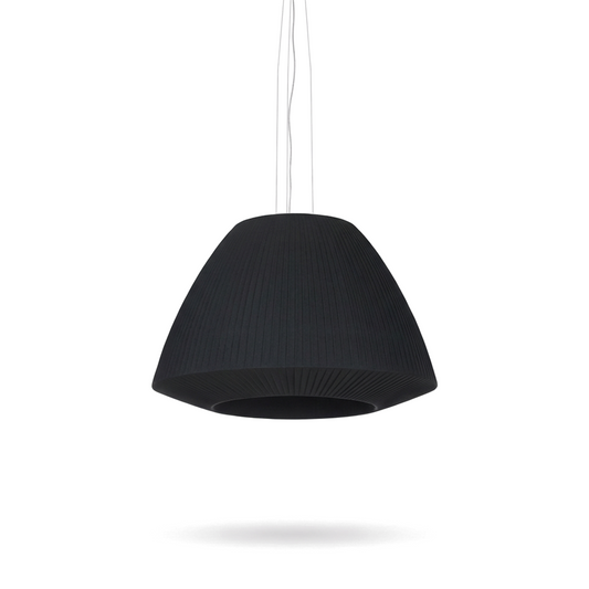 Lustre tissu plissé noir design salon – Modèle Neralyss