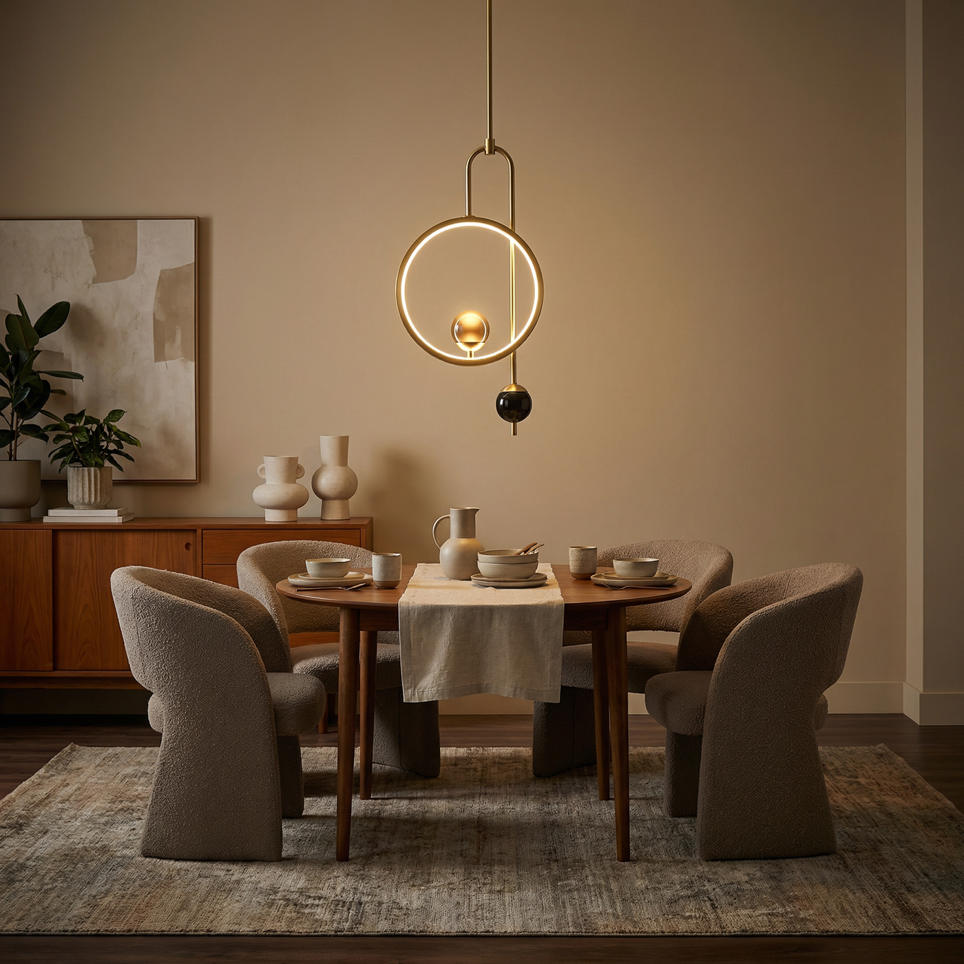 Lampe Suspendue LED Anneau Moderne pour Espaces Polyvalents – Haloa