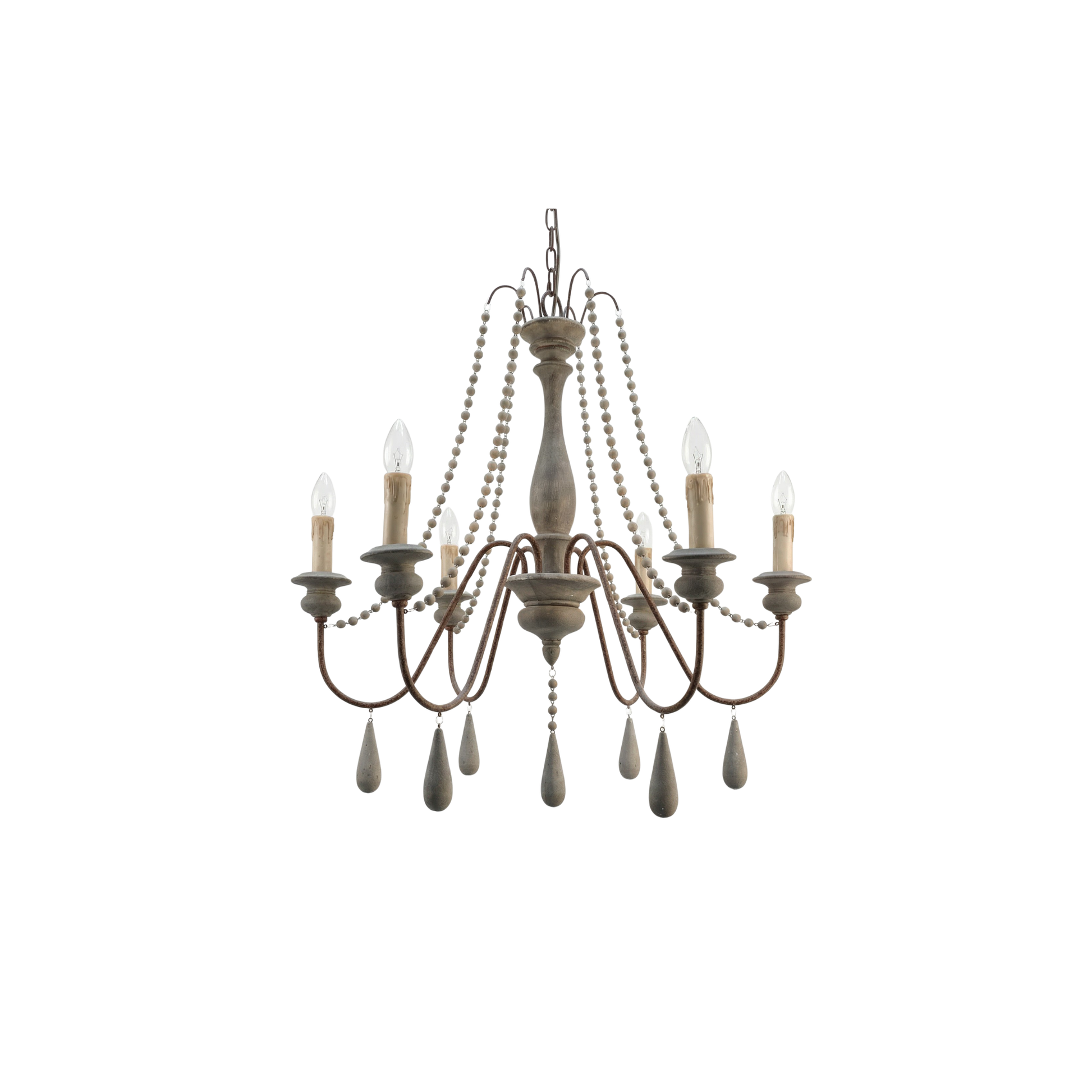Lustre en bois blanc vintage pour salon – Elarisia