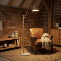 Lampe sur pied en métal doré et marbre pour salon – Aurélis