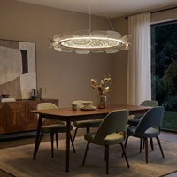 Luminaire Suspendu Forme Pétale Acrylique & Halo Harmonieux – Zyaa