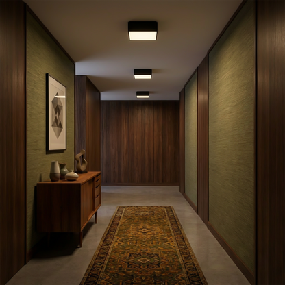 Square gray minimalist ceiling light for living room – Orphéane