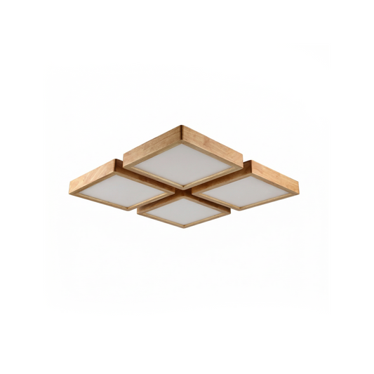Plafonnier LED Rectangulaire Bois Naturel pour Intérieurs Apaisants – Zéphira
