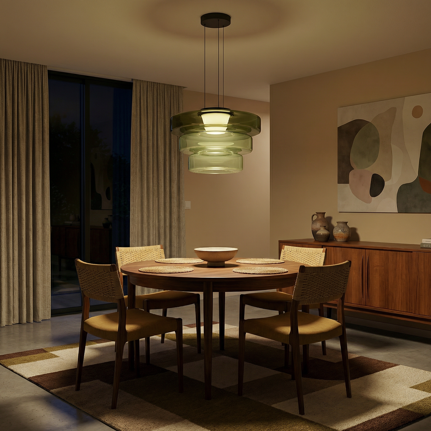 Suspension nordique en verre pour salle à manger – Solinya