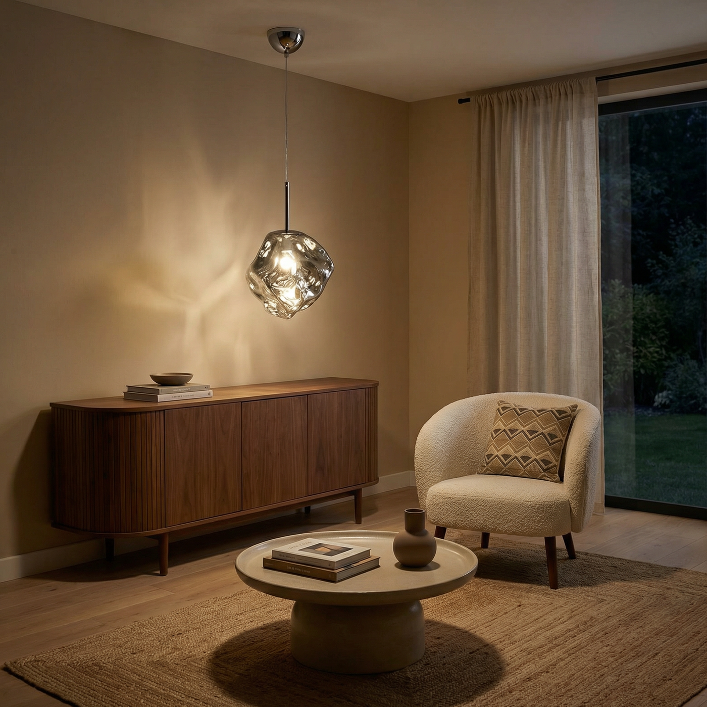 Suspension Tendance Hauteur Ajustable Style Verre Métal – Aurora Nordica