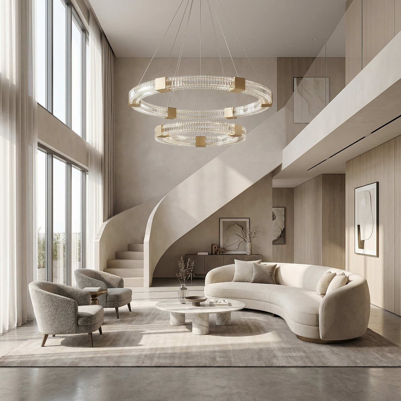 Lustre Intérieur Cercle Artistique Diffusion Douce – Prisma