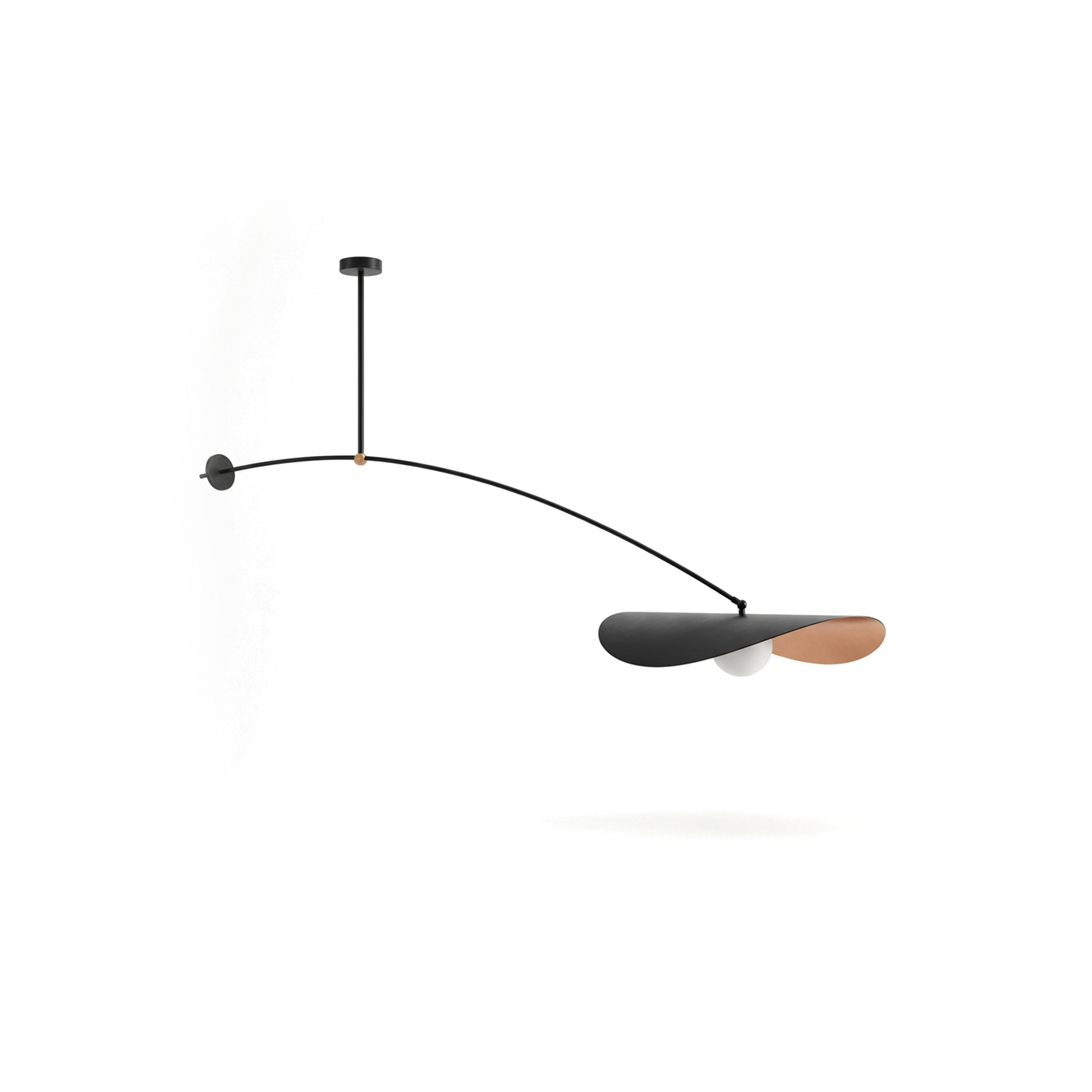 Plafonnier Contemporain Verre Ambré & Métal – Orbion