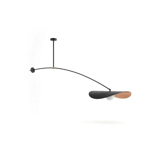 Contemporary Amber Glass & Metal Ceiling Light – Orbion