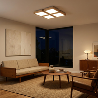 Plafonnier LED Rectangulaire Bois Naturel pour Intérieurs Apaisants – Zéphira