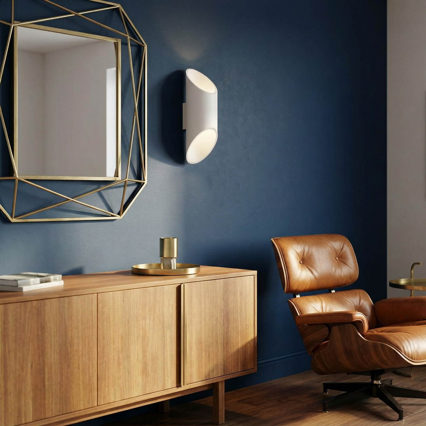 Applique murale tube aluminium blanc moderne – Modèle Orsena