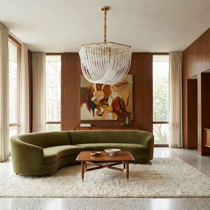 Lustre moderne en verre en forme de U pour salon – Auralise