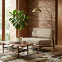 Lampe sur pied en métal doré et marbre pour salon – Aurélis