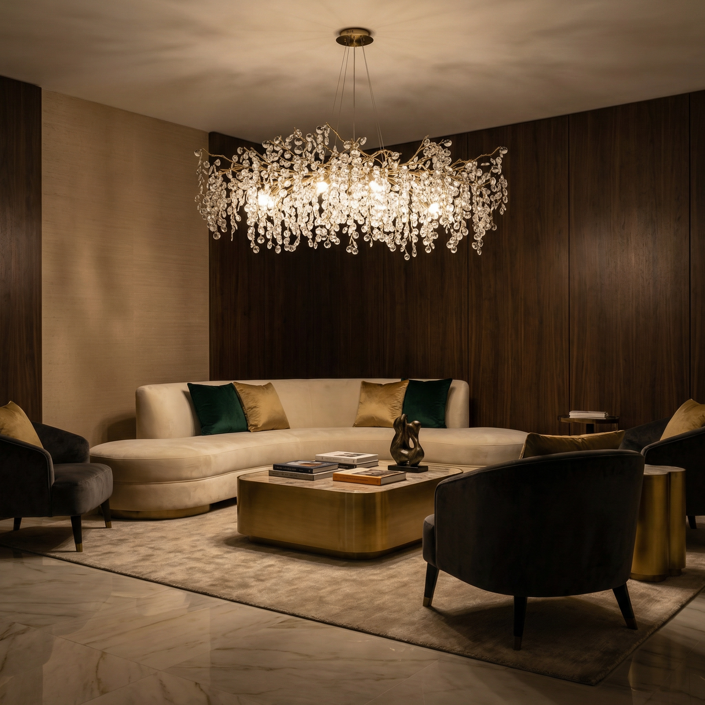 Lustre Cristal Moderne pour Salle à Manger – Crystalline