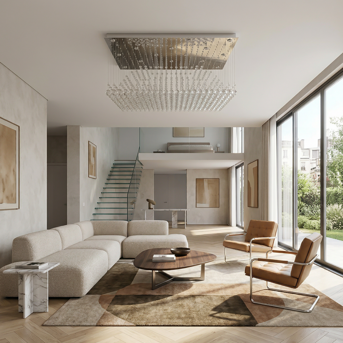 Plafonnier Haut de Gamme Style Luxueux avec Cristaux Suspendus – Futura