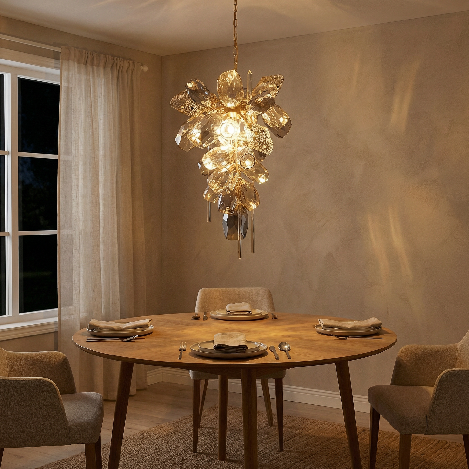 Suspension moderne en verre pour salon – Celestine