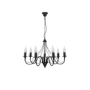 リビング用 グラマラスなブラック キャンドル型シャンデリア – モデル Asterion