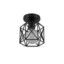 מנורת תקרה גיאומטרית בעיצוב דיסק מברזל מחושל שחור – Sveno