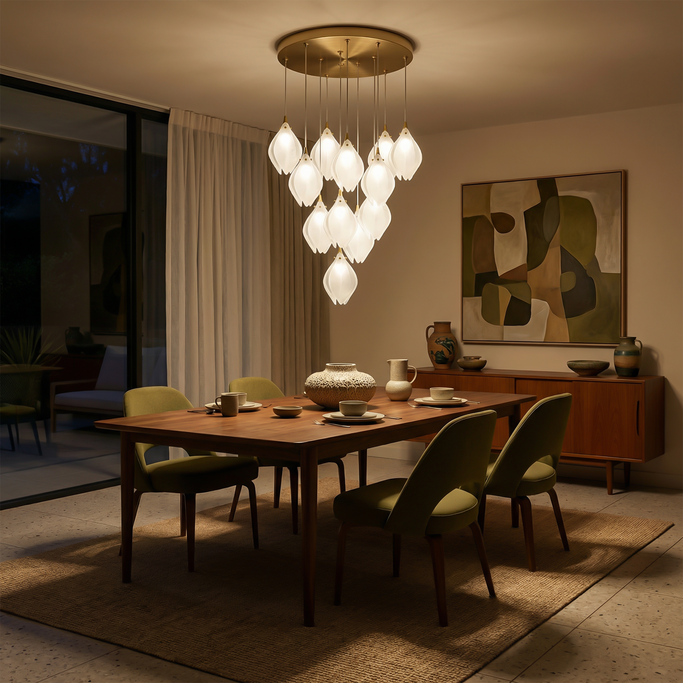 Suspension en verre moderne pour salon – Solistar