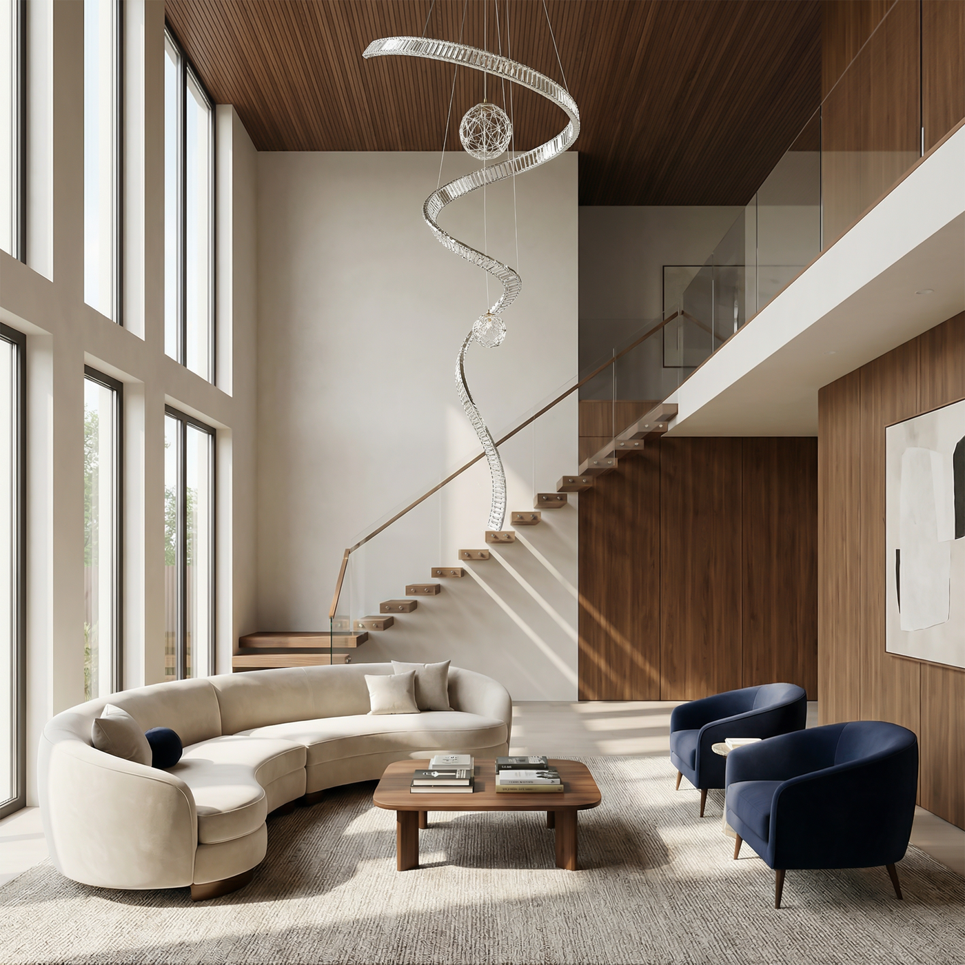 Suspension en cristal moderne pour salons – Crystella