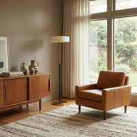 Lampe sur pied en verre et bois pour salon – Armonilleu