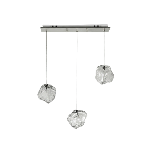 Suspension Verre Clair Design Épuré Lumière Ambiante – Cristallin