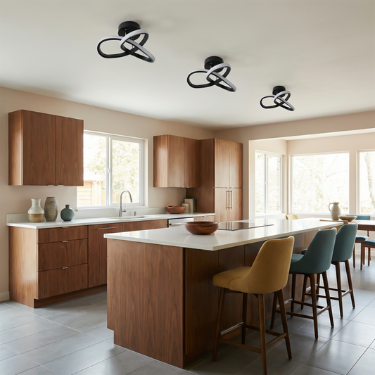 Plafonnier Incurvé Contemporain Double Panneau – Geometrio